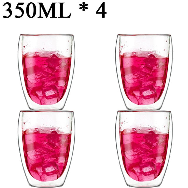 1-6 stücke Wärme Beständig Glas Becher Doppel Wand Hohe Borosilikat Kaffee Tasse Milch Zitrone Saft Bier Tasse Bar drink Kreativität Geschenk