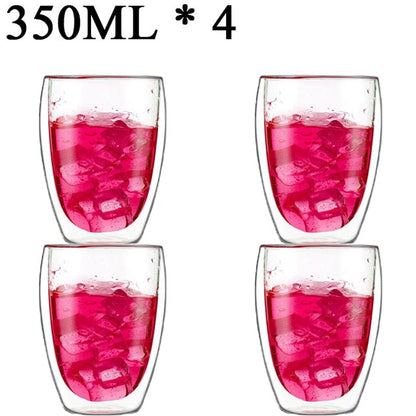 1-6 stücke Wärme Beständig Glas Becher Doppel Wand Hohe Borosilikat Kaffee Tasse Milch Zitrone Saft Bier Tasse Bar drink Kreativität Geschenk
