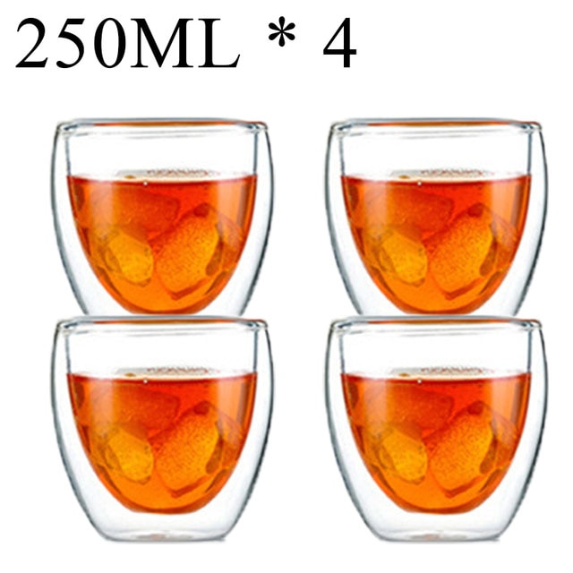 1-6 stücke Wärme Beständig Glas Becher Doppel Wand Hohe Borosilikat Kaffee Tasse Milch Zitrone Saft Bier Tasse Bar drink Kreativität Geschenk