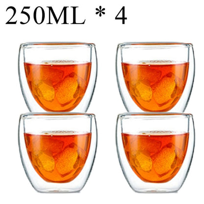 1-6 stücke Wärme Beständig Glas Becher Doppel Wand Hohe Borosilikat Kaffee Tasse Milch Zitrone Saft Bier Tasse Bar drink Kreativität Geschenk