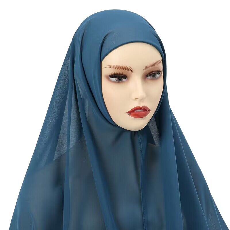 Muslimische Frauen Chiffon Hijab Mit Kappe Motorhaube instant