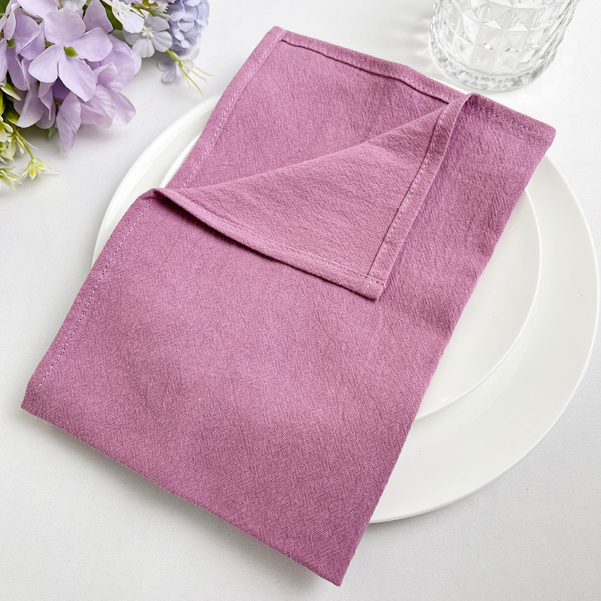 4PC 30X45CM Hotel Serving Cloth Napkins Cotton Fabric Family Dinner Kitchen Green Tea Towels Table Design Mat Wedding Decoration