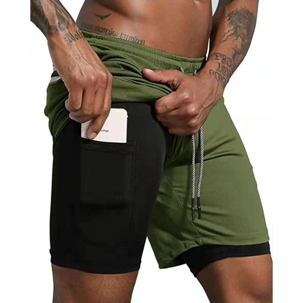 Sport Shorts Männer Sportswear Doppel-deck Laufhose