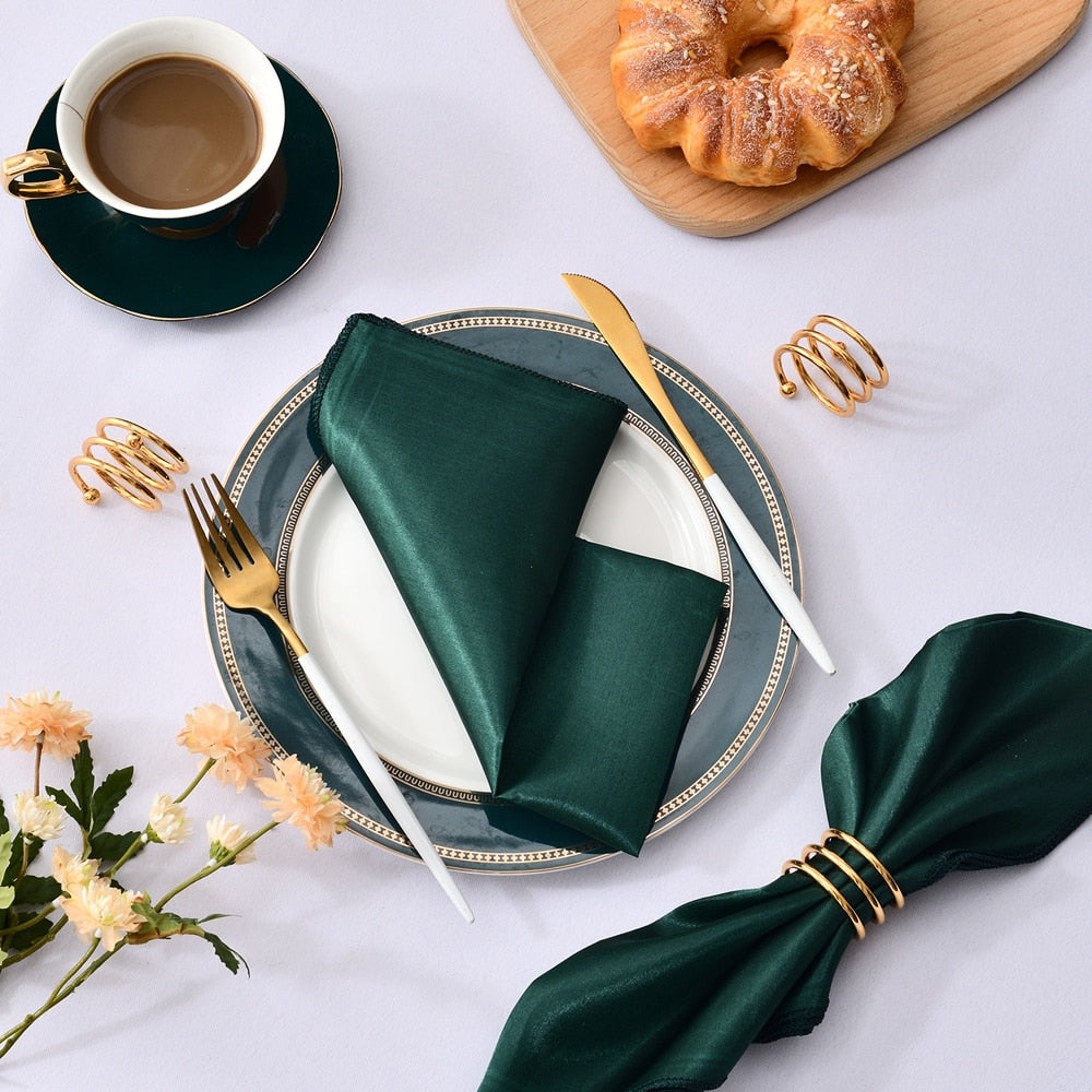 50 Pcs Satin Servietten 12x12 zoll Platz Abendessen Servietten Waschbar Weichen Tisch Servietten für Hochzeit Geburtstag Partys dekoration