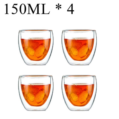 1-6 stücke Wärme Beständig Glas Becher Doppel Wand Hohe Borosilikat Kaffee Tasse Milch Zitrone Saft Bier Tasse Bar drink Kreativität Geschenk
