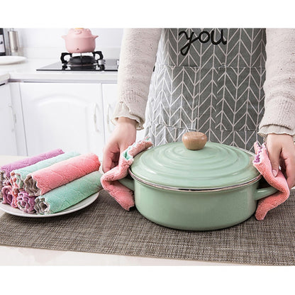 10PCS Mikrofaser Handtuch Saugfähigen Küche Reinigung Tuch Nicht-stick Öl Schüssel Handtuch Lumpen Servietten Geschirr Haushalt Reinigung Handtuch