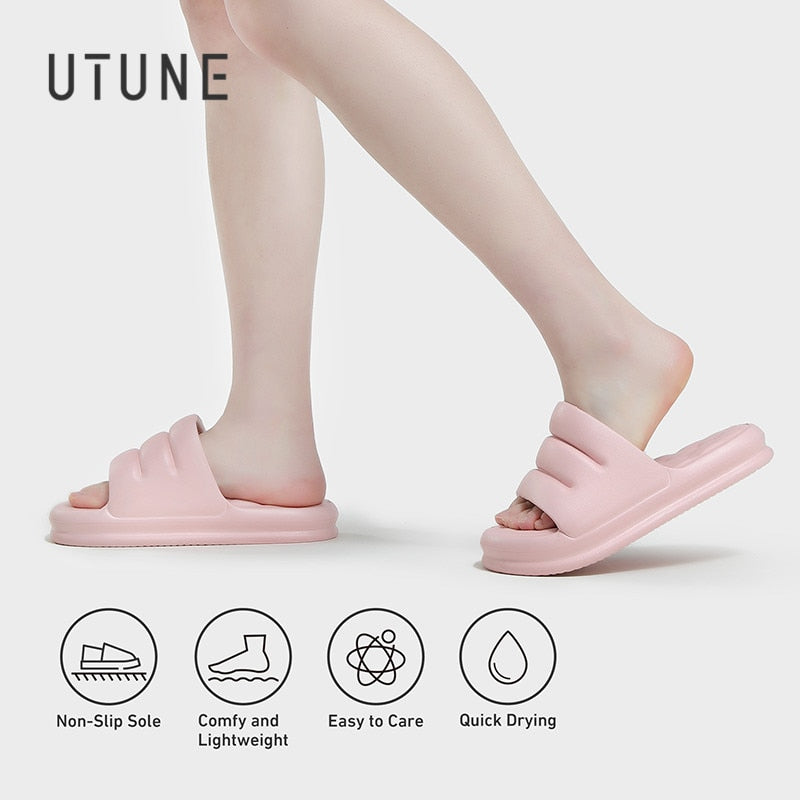 Mute EVA Sofa Slides Women Thick Sole Soft Slippers