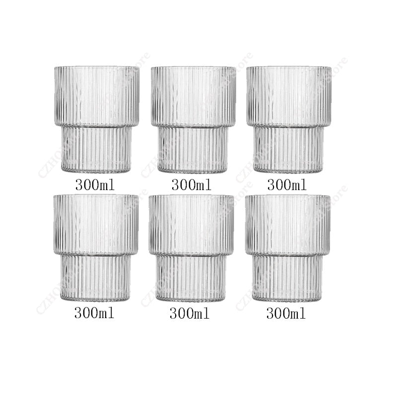6/4/2/1pcs amerikanische Kaffeetasse hitze beständige Glas becher transparente Tee becher Wasser becher zum Trinken von Milch Beertea Saft becher