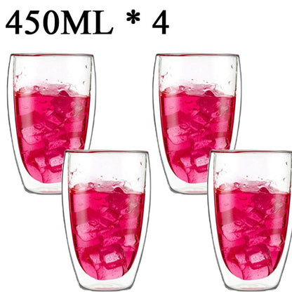1-6 stücke Wärme Beständig Glas Becher Doppel Wand Hohe Borosilikat Kaffee Tasse Milch Zitrone Saft Bier Tasse Bar drink Kreativität Geschenk