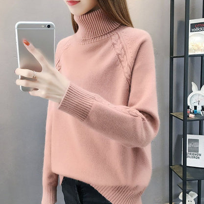 Samt Strickwaren Pullover Reine Farbe Koreanischen Flauschigen