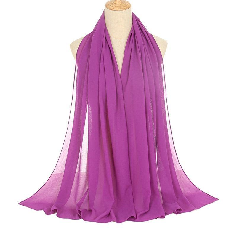 Muslimischer Chiffon Hijab Schal Frauen lange einfarbige Kopf wickel (180*70cm)