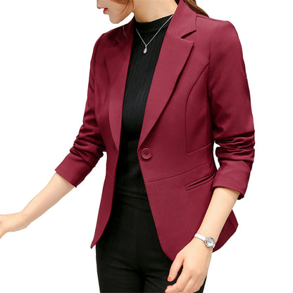 Schwarze Frauen Blazer 2023 Formale Dünne Blazer Dame Büroarbeit Anzug Taschen Jacken Mantel