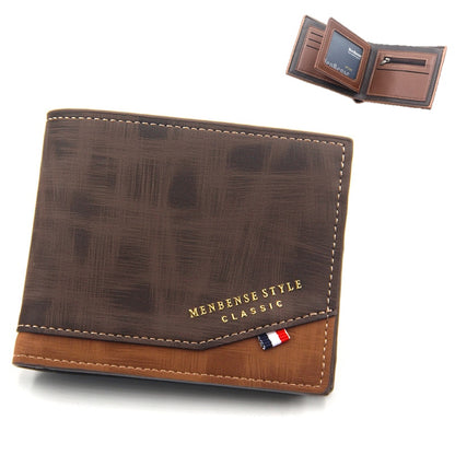 New fashion pu leather wallets for men with coin pocket zipper small purses dollar slim wallet new design men wallet