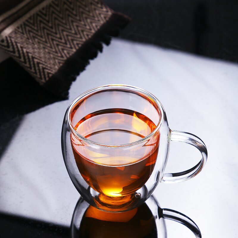 Doppel Wand Hohe Borosilikatglas Becher Hitze Beständig Tee Milch Zitrone Saft Kaffee Wasser Tasse Bar Drink Liebhaber Geschenk Kreativität