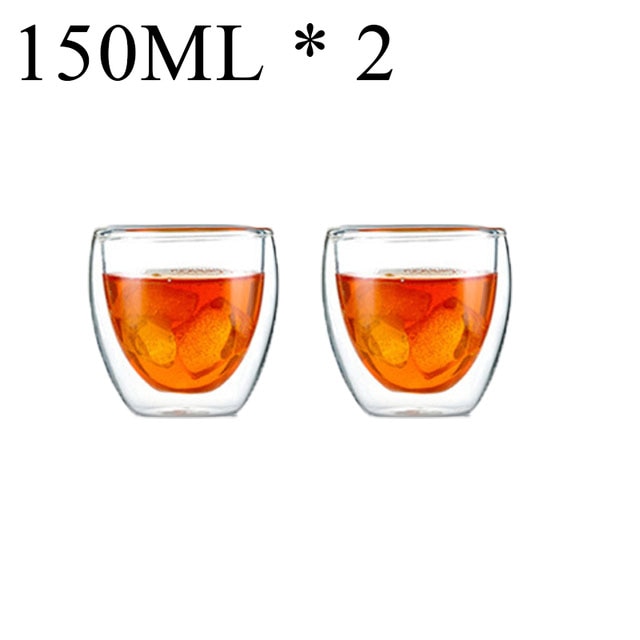 1-6 stücke Wärme Beständig Glas Becher Doppel Wand Hohe Borosilikat Kaffee Tasse Milch Zitrone Saft Bier Tasse Bar drink Kreativität Geschenk