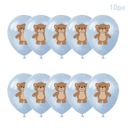 Niedliche Teddybär Baby party Einweg geschirr setzt braun blau Serviette Teller Tasse Kinder Baby Mädchen alles Gute zum Geburtstag Party Suppli