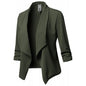 Black Blazer Cardigan Coat 2023 Long Sleeve Women Blazers and Jackets Ruched Asymmetric