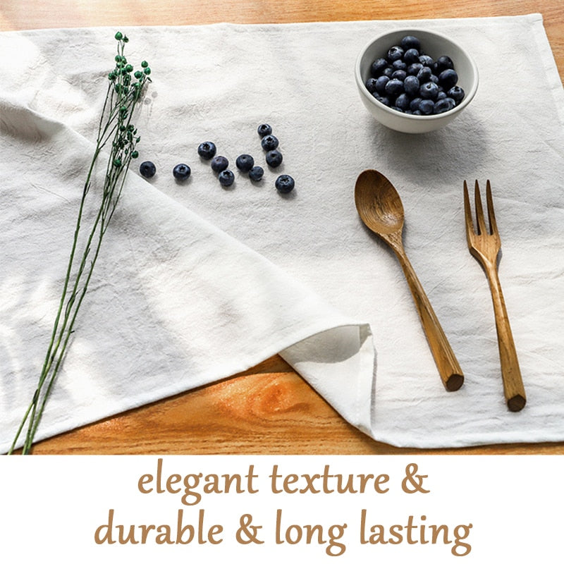 4PC 30X45CM Hotel Serving Cloth Napkins Cotton Fabric Family Dinner Kitchen Green Tea Towels Table Design Mat Wedding Decoration