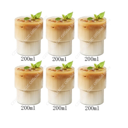 6/4/2/1pcs amerikanische Kaffeetasse hitze beständige Glas becher transparente Tee becher Wasser becher zum Trinken von Milch Beertea Saft becher