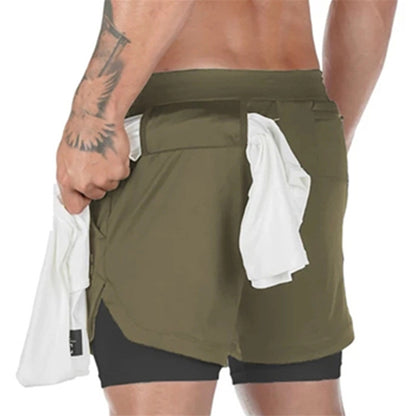 Lauf Camo Shorts Männer 2 In 1 Doppel-deck Quick Dry GYM