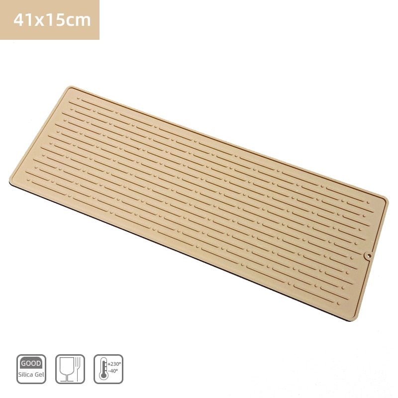 Kitchen Silicone Dish Drying Mat Heat Resistant Draining Tableware Dishwaser Durable Cushion Pad Dinnerware Table Mat Placemat
