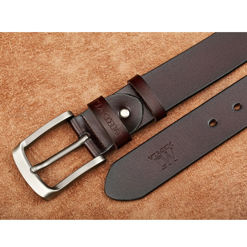 Herren Gürtel Hohe Qualität Echtes Leder Luxus Gurt Klassischen Vintage Legierung Pin Schnalle Männlich Gürtel Jeans Gürtel für Männer SM03