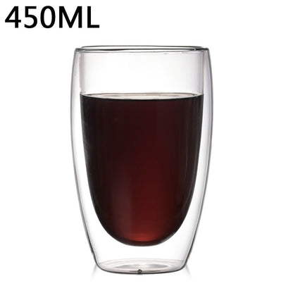 1-6PCS 80-450ML Wärme Beständig Doppel Wand Tee Glas Tasse Bier Kaffee Handgemachte Kreative Kalt getränke Transparent Drink Set