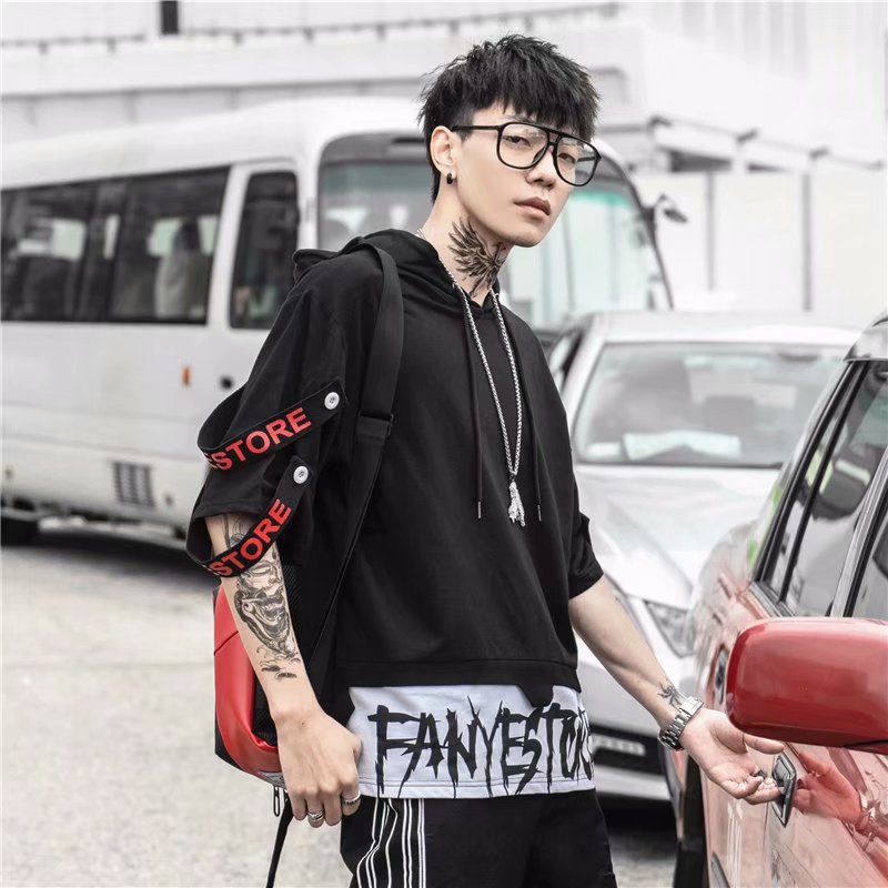 Autumn Men's Hoodie Sweatshirt Casual Black Hoodies Tops Techwear Hip Hop