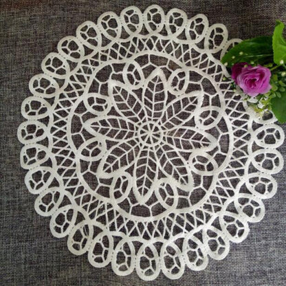 NEUE runde Spitze sonne blume stickerei tischset tasse coaster küche hochzeit Weihnachten tabelle ort matte tuch pad Neue Jahr deckchen