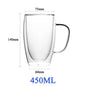 1-6PCS 80-450ML Wärme Beständig Doppel Wand Tee Glas Tasse Bier Kaffee Handgemachte Kreative Kalt getränke Transparent Drink Set