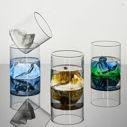 Japanische Glas Tasse 3d Berg Wasser Glas Gletscher Becher Tasse Glas Fuji Kunstwerk Geschenk  Flasche Trink geschirr heiß