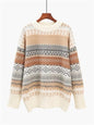 Winter Sweater Pullover Knit Jumper Loose Striped