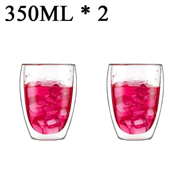 1-6 stücke Wärme Beständig Glas Becher Doppel Wand Hohe Borosilikat Kaffee Tasse Milch Zitrone Saft Bier Tasse Bar drink Kreativität Geschenk