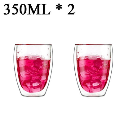 1-6 stücke Wärme Beständig Glas Becher Doppel Wand Hohe Borosilikat Kaffee Tasse Milch Zitrone Saft Bier Tasse Bar drink Kreativität Geschenk