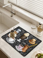 Retro Cafe Design Ablauf Pad Geschirr Kaffee Tasse Tischset Küche Teppiche Abtropfgestell Saugfähigen Durable Napa Haut Bad Tisch Matte