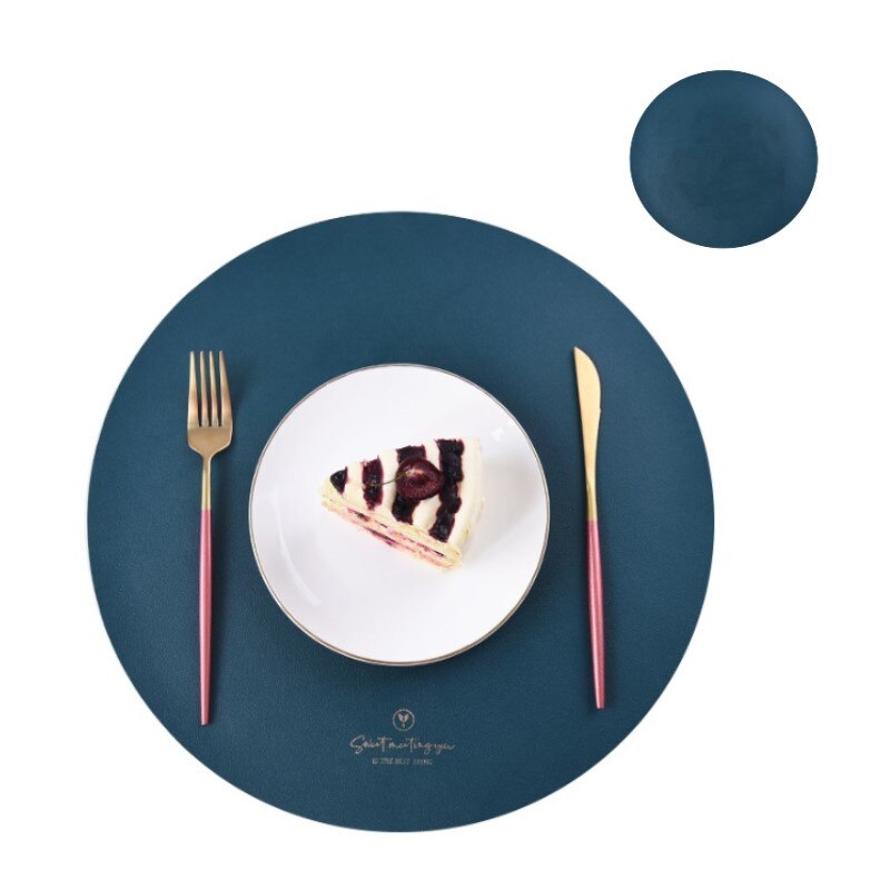 Inyahome PU Tischsets für Tisch Wasserdicht Nicht-Slip Isolierung Leder Ort Matten Set Nordic Stil Weihnachten Coaster Cup Matte