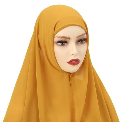 Muslimische Frauen Chiffon Hijab Mit Kappe Motorhaube instant