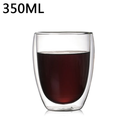 1-6PCS 80-450ML Wärme Beständig Doppel Wand Tee Glas Tasse Bier Kaffee Handgemachte Kreative Kalt getränke Transparent Drink Set