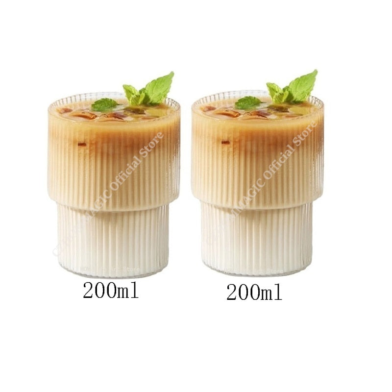 6/4/2/1pcs amerikanische Kaffeetasse hitze beständige Glas becher transparente Tee becher Wasser becher zum Trinken von Milch Beertea Saft becher