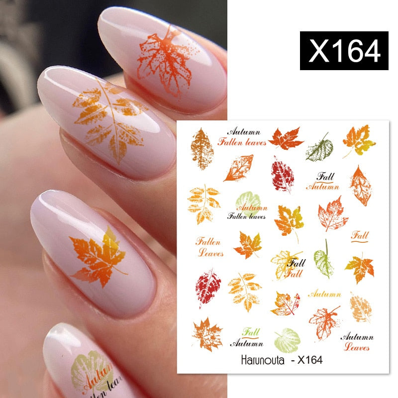Harunouta Black Lines Flower Leaves Water Decals Stickers