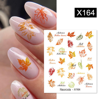 Harunouta Black Lines Flower Leaves Water Decals Stickers