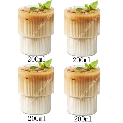 6/4/2/1pcs amerikanische Kaffeetasse hitze beständige Glas becher transparente Tee becher Wasser becher zum Trinken von Milch Beertea Saft becher