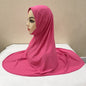 H124 plain big size muslim hijab with chin part top quality Hijab