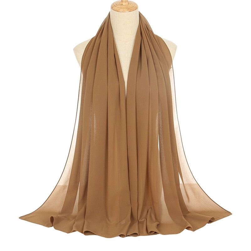 Muslimischer Chiffon Hijab Schal Frauen lange einfarbige Kopf wickel (180*70cm)