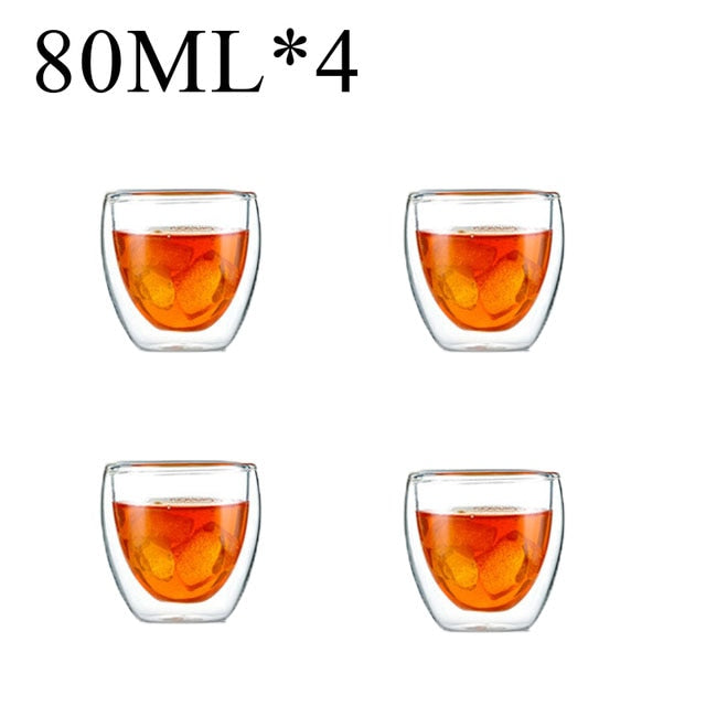 1-6 stücke Wärme Beständig Glas Becher Doppel Wand Hohe Borosilikat Kaffee Tasse Milch Zitrone Saft Bier Tasse Bar drink Kreativität Geschenk