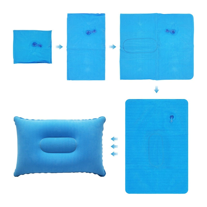 Aufblasbare Air Kissen Bett Schlafen Camping Kissen PVC Nylon Neck Bahre Rückenlehne Kissen für Reise Flugzeug Kopf Rest Unterstützung