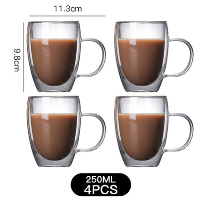 1-6 stücke Wärme Beständig Glas Becher Doppel Wand Hohe Borosilikat Kaffee Tasse Milch Zitrone Saft Bier Tasse Bar drink Kreativität Geschenk