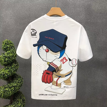 Kühlen cartoon Kurzarm Tops Hohe Qualität Weiß T Shirt Oansatz