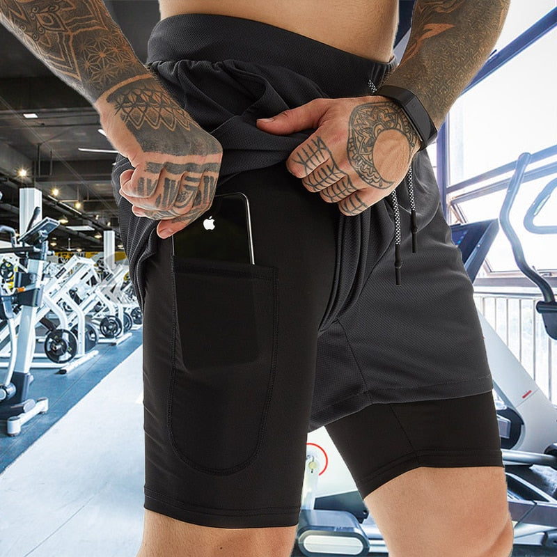 Sport Shorts Männer Sportswear Doppel-deck Laufhose