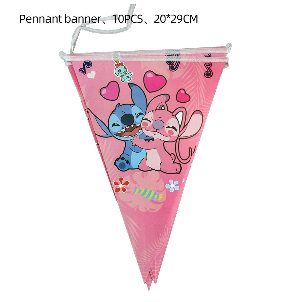 Disney Stich Partei Liefert Papier Servietten Tischdecke Platte Ballon Rosa Engel Thema Baby Dusche Mädchen Geburtstag Party Dekoration